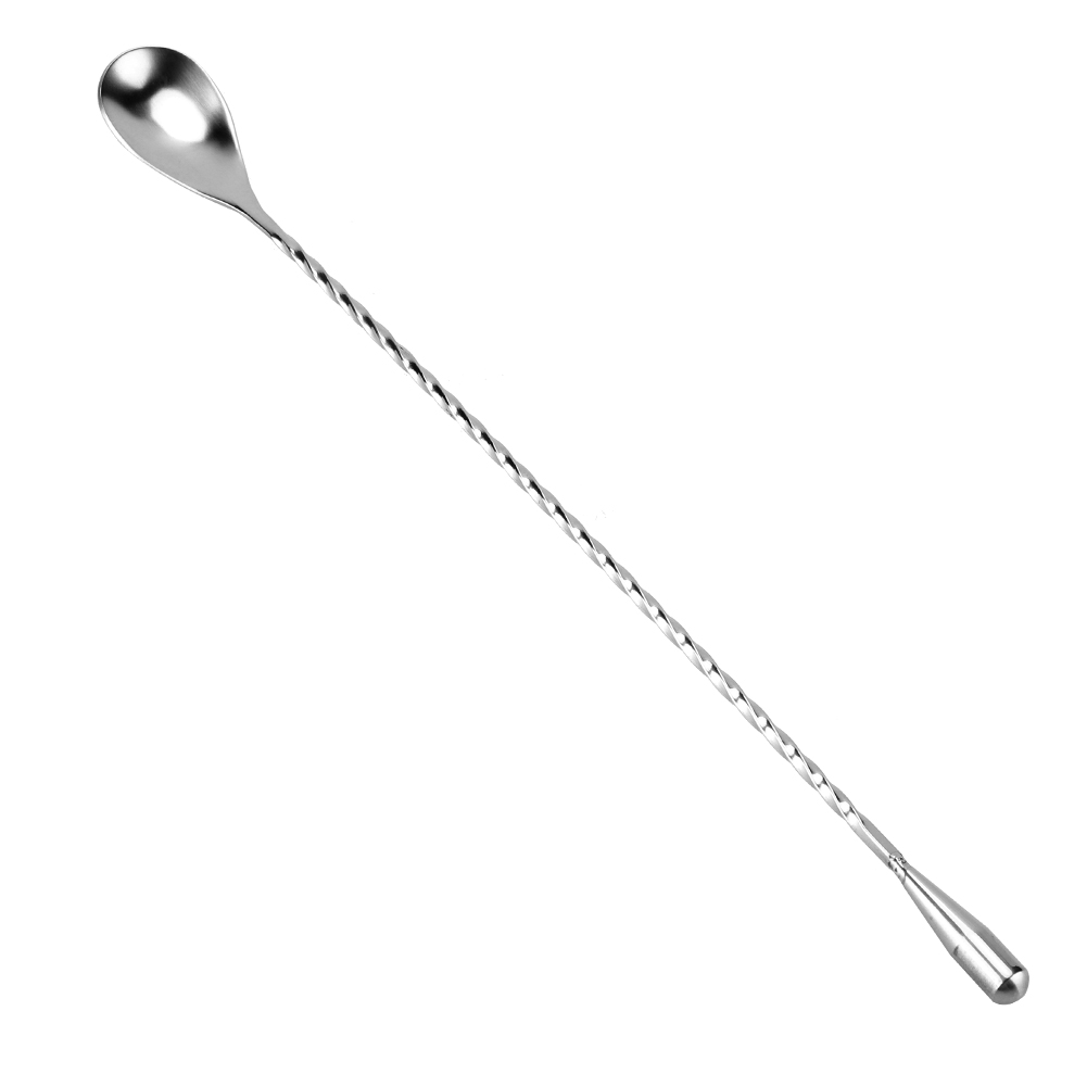 Bar Spoon Twisted - Roestvrijstalen barlepel met lange steel, cocktailmenglepel,